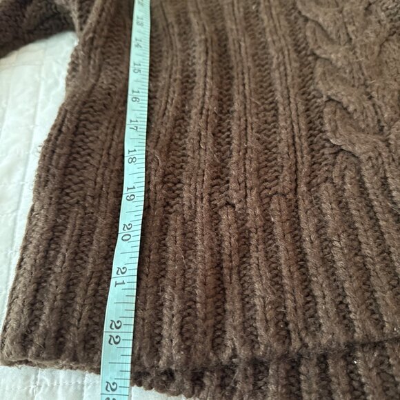 525 Brown Cable Knit Half-Zip Pullover Sweater,  Size S - Picture 11 of 13
